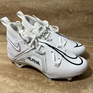 Nike Alpha Menace Pro 3 White Black Football Cleats CT6649-109